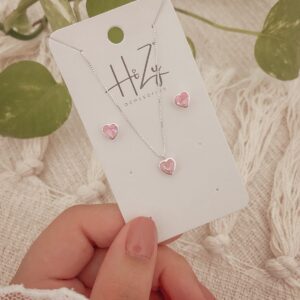 Conjunto Coração Rosa