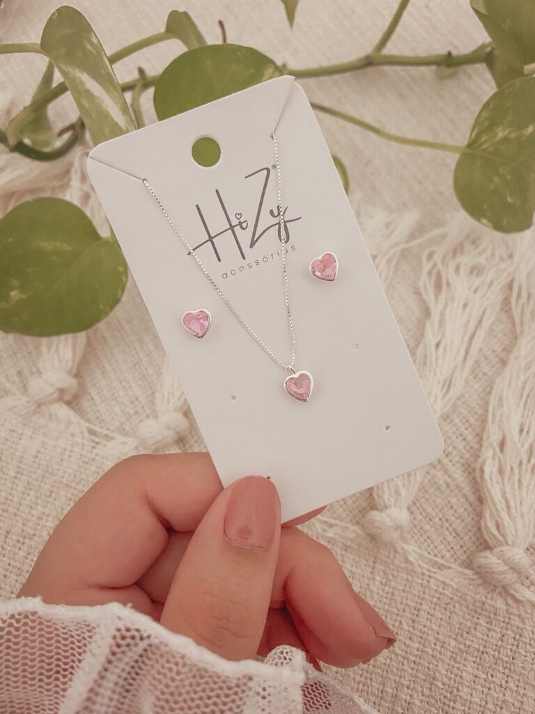 Conjunto Coração Rosa
