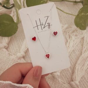 Conjunto Coração Vermelho