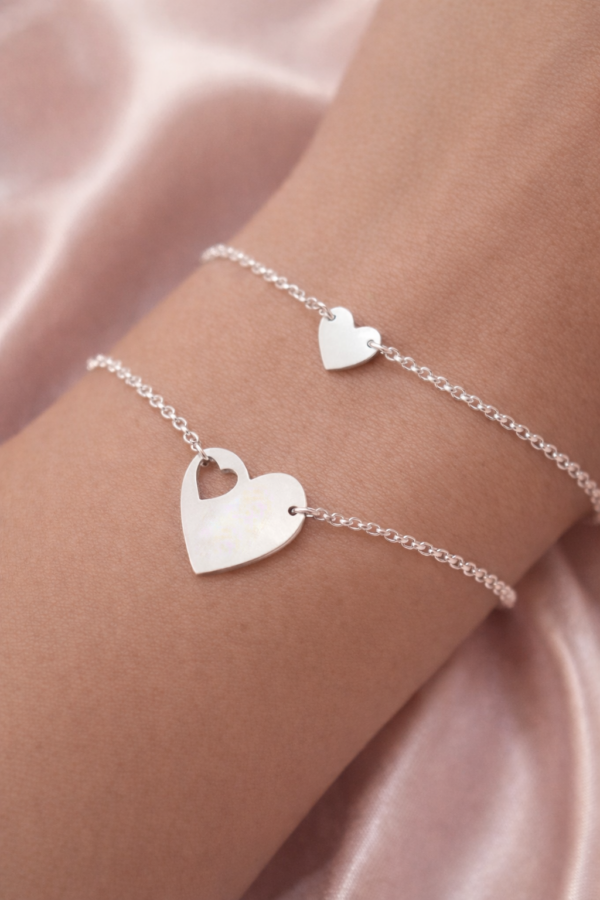 Pulseira Mãe e Filha Coração