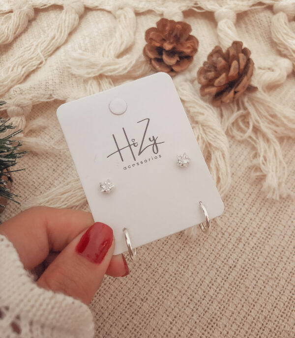 Duplinha estrela e argola lisa