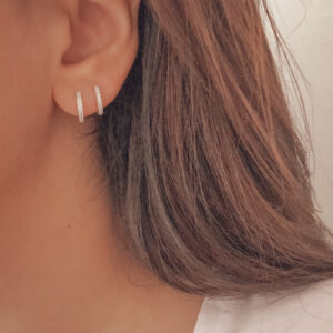 Duplinha argola cravejada