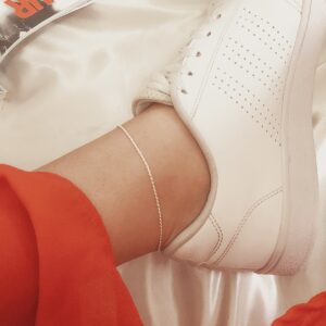 Tornozeleira cabo de aço Prata925