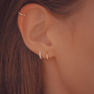 Duplinha Argola lisa e cravejada