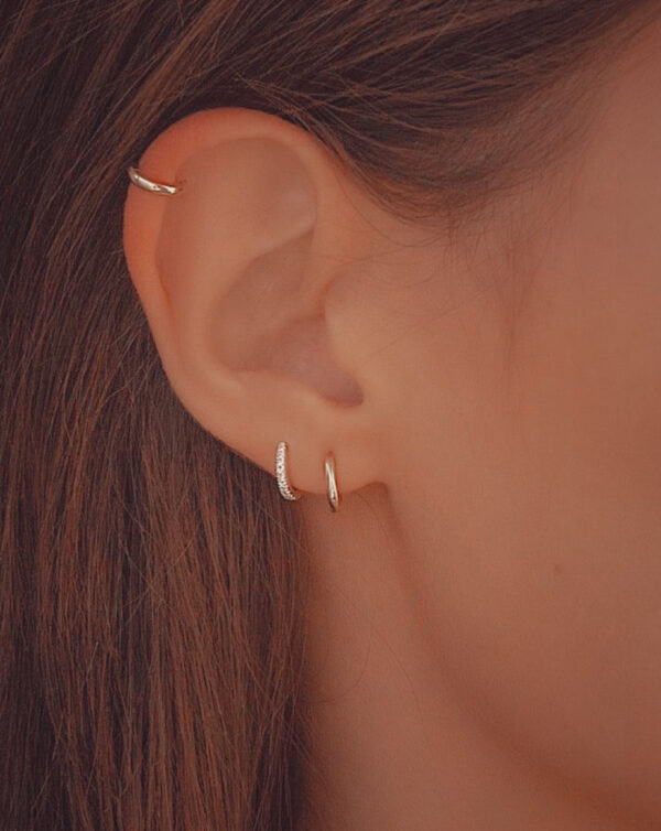 Duplinha Argola lisa e cravejada