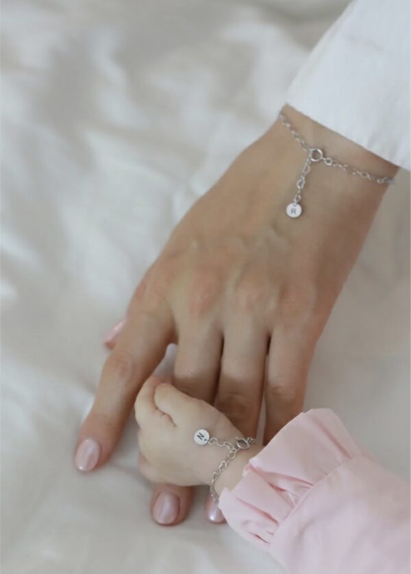 Pulseiras Mãe e Filha coração personalizado