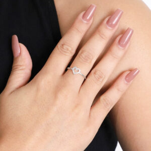 Anel Coração Cravejado