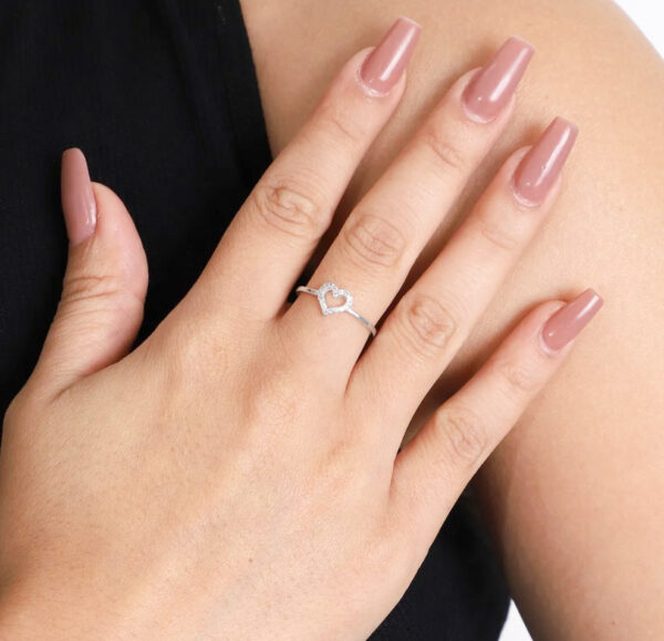 Anel Coração Cravejado